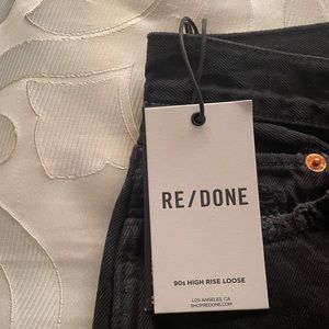 RE/DONE 90s high rise loose washed black jeans size 24